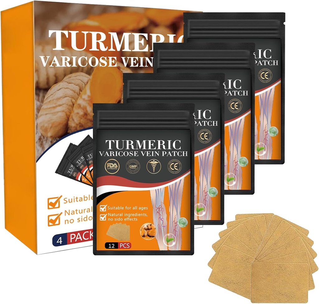 Turmeric Varicose Veins Leczenie Legs Patch, naturalnie łagodzi Varicose Veins w Legs and Spiders (1 Pudełko 48 PCS)