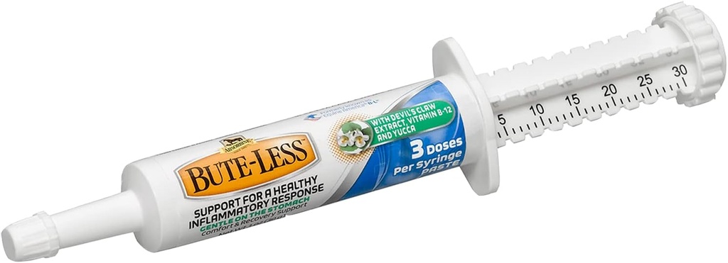 Absorbina Bute- Mniej długookresowy Koń Comfort & Suplement Recovery Paste, Delikatny na żołądku, Diabelski Pazur, Witamina B- 12, Yucca, 1oz Syringe / 3 Dawki