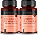pureklinica Inflammease Ultra Complete (Resveratrol, Ginger, ALA, Spirulina, Curcumin - 5 Suplementów w jednym) 1305mg x 180 Tabletki - 2 Butelki po 90 Tabletki - 6 Miesiące Dostawy!