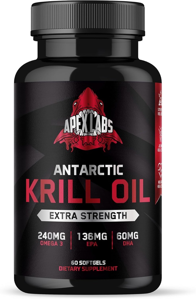 Olejek kryla antarktycznego 1000 mg z Omega- 3s EPA, DHA, Astaksantyną i fosfolipidami 60 Softgels