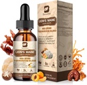 Lions Mane Mushroom Liquid Drops, 8 w 1 Mushroom Complex Supplement z irlandzkim mech morski, Chaga, Turcja Ogon, Cordyceps & More for Brain, Focus, Cognitive & Immune Support, Vegan, Peach Flavor, 60 ml