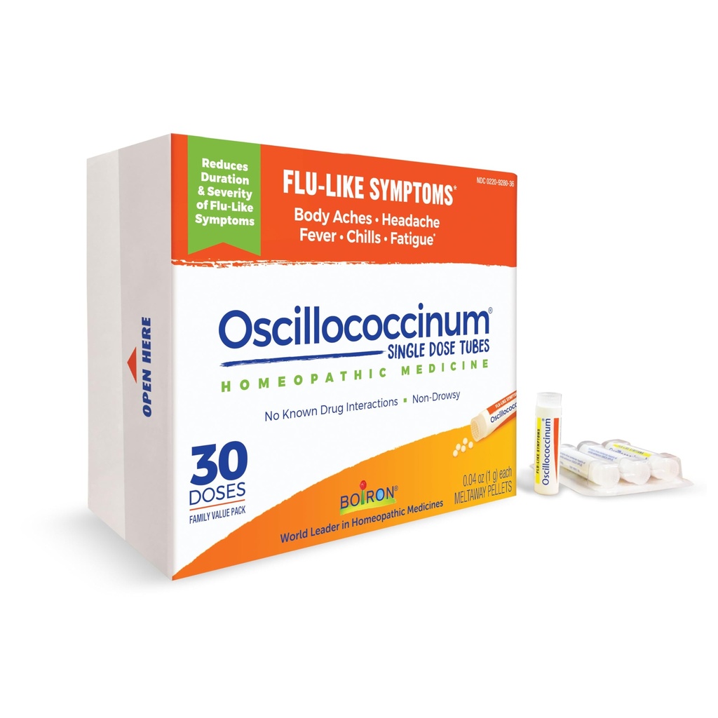 Boiron Oscillococcinum for Relief from Flu- Like Symptom of Body Aches, Headhead, Fever, Chills, and Fatigue - 30 Dases