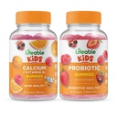 Żywy wapń z witaminą D Dzieci + Probiotyk 2 Miliard CFU Dzieci, Gummies Bundle - Great Desting, Suplement witaminy, Gluten Free, GMO Free, Gummy do żucia