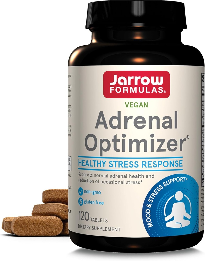 Jarrow Fixas Optymalizator nadnerczy - 120 Tablets - Wspiera zdrowie nadnerczy, Regeneral & Stress Reduction - Łączy 11 składników odżywczych i Nutraceuticals - 60 Służenia