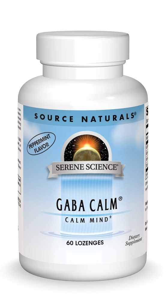 Źródło Naturals Serene Science, GABA Calm Quick Rozpuszczanie Peppermint Flavor * - 60 Lozenges