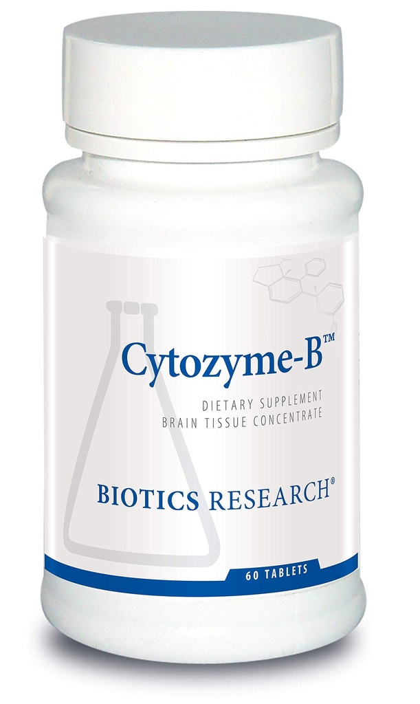 Biotics Research Cytozyme B Supports Brain Health. Surowy mózg jagnięcy, Poprawia pamięć, Wspiera mentalną klarowność i ostrość, Potencjalna aktywność przeciwutleniająca, Baxter, Katalazy, 60 Tabletki