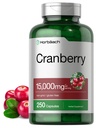 Horbäach Cranberry Pills + Witamina C Bis124; 15,000mg 124; 250 Kapsułek Bis124; Nie-GMO i Gluten Free Supplement from Concentrat Extract