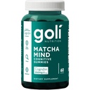 Goli Matcha Mind Gummies - 60 Count - Green Tea Leaves Powder with Cognizin for Focus, Uwaga i Zdrowie mózgu, Wegan, Non-GMO, Gluten- Free & Żelatyna Free.