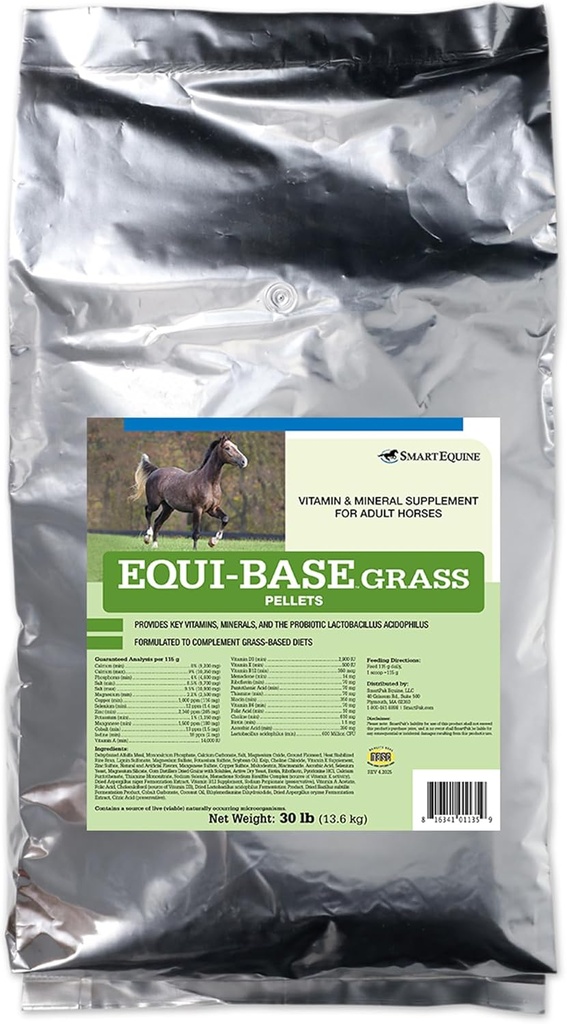 SmartEquine Equivate Grass Pellets 124; Koń witaminy i minerały suplement, Pasza Balancer 124; Konie w świetle do umiarkowanej pracy 124; 30 lb Bag