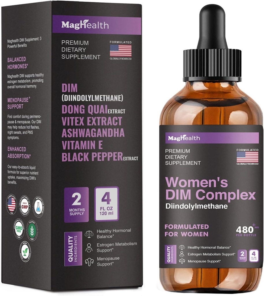 Suplement DIM DEFINITION 124; z Ashwagandha, Dong Quai, Vitex Extracts, 200mg Diindolylometan - Równowaga hormonów, Suplementy menopauzy - PMS & Wsparcie przeciwutleniacze - Kobiety i mężczyźni 124; 60 Day Supply