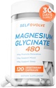 Magnezu Glicynian 480mg - Wysoka absorpcja Magnezu Suplement Wspomaganie Relief, Sen, Heart Health, Nerwy, Mięśnie, i Metabolizm, 120 Kapsułki Veggie, 1 Miesiąc dostaw