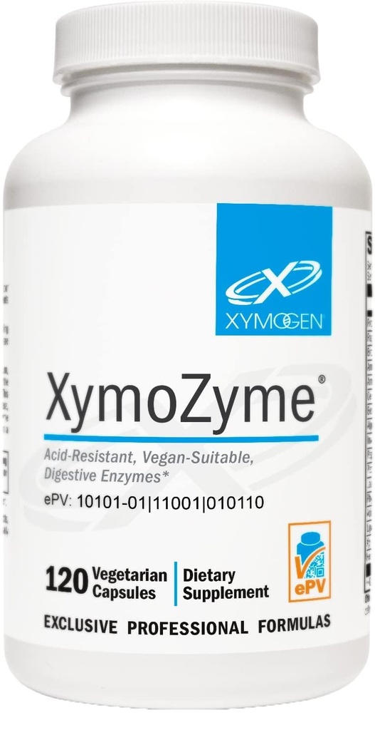 XYMOGEN XymoZyme - Enzymy trawienne dla kobiet i mężczyzn z proteazą i bromelainą - Oporny na kwasy, Wegańskie Enzymy trawienne dla Gut Health & Bloating Relief (120 Kapsułki)