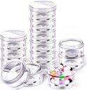Sieral 2 Pack 7 Day Stackable Pill Organizer Round Pill Organizer Case Stackable Cotygodniowe suplementy Vitamin Indywidualne pojemniki do przechowywania Pudełka Holder Dispenser z lidów dla medycyny podróży, Jasne