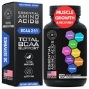 Esencjonalny suplement aminokwasów dla kobiet i mężczyzn - Vegan BCAA Acid Complex dla wzrostu mięśni ze wszystkimi 9 BCAA Esential Aminos - Advanced Workout Power & Recovery Formula - 120 EAA BCAA Pigułki