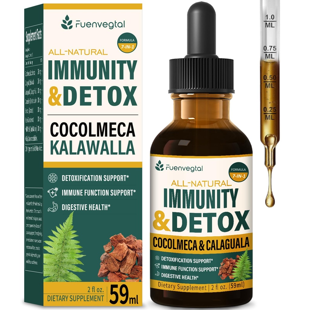 Cocolmeca Bark Immunitet & Detox Drop, Wyciąg ziołowy z Polypodium Leucotomos Sarsaparilla Mleko Suplement Thistle Detoksykacji, System immunologiczny, Digestive Health. 2oz