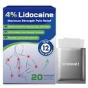 Uposiut 4% Łaty lidokainy, 20 Łaty lidokainy Maksymalna moc Lidokaina Łaty (20 Łat), dla łagodzenia bólu mięśni w szyi, Łopatki, Tył, Knees i Anks, 12 Godzina Relief - 012345