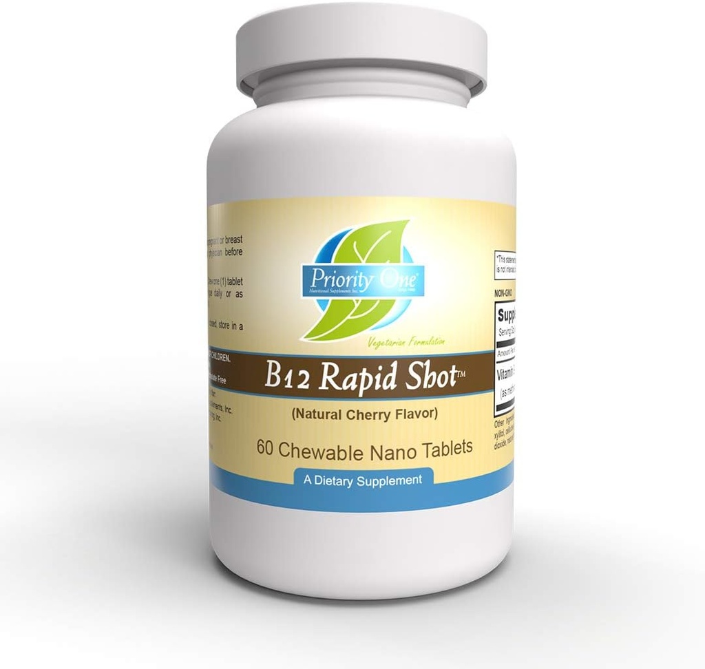 Priorytet 1 Witaminy B12 Rapid Shot 60 Tabletki do żucia Nano - Metylokobalamina Witamina B12