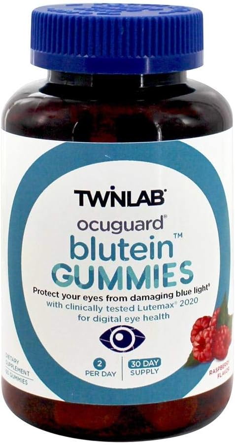 Twinlab Lutein Ocuguard Blutein Adult Gummies members 124; 60 Hrabia 124; Zawiera Zeaksantynę i luteinę do ochrony niebieskiego światła 124; Witaminy oka