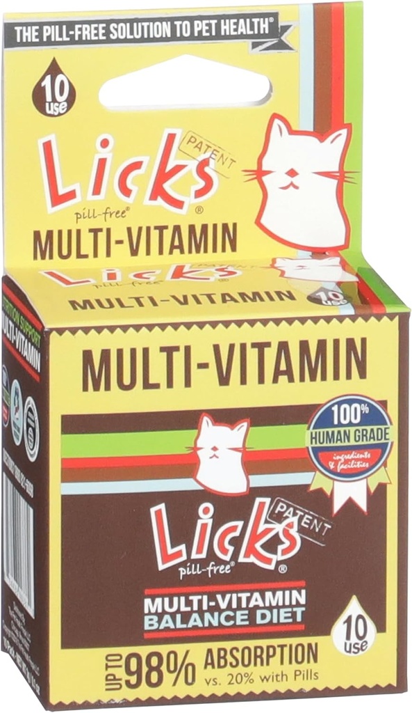 Licks Pill- Free Cat Multivitamin - Suplement do kotów z witaminą C, D i wapniem - Multivitamin Pet Supplies - Pakiety żelowe - 10 Zastosowanie