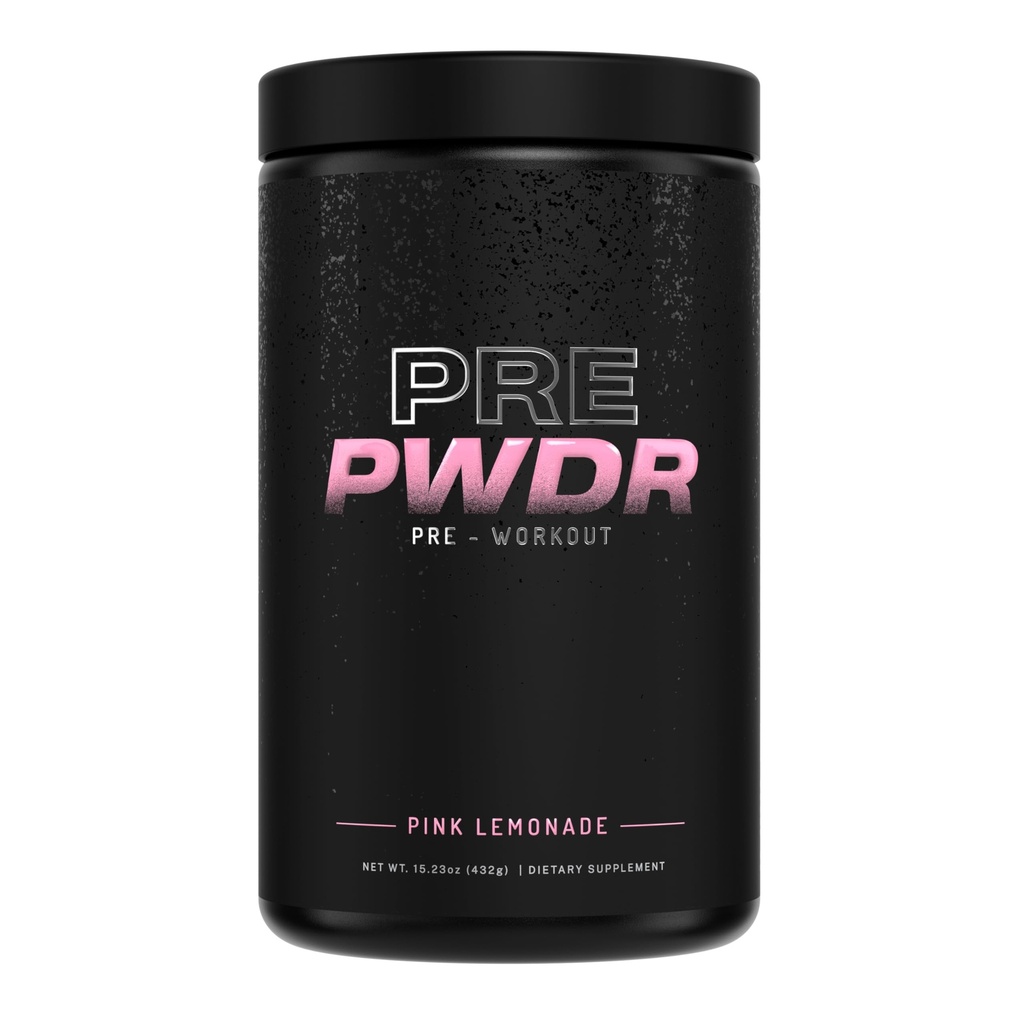 PWDRS Pre- Workout Powder, All Natural pre Workout for Energy, Pump, Endurance & Siła, z kofeiną (Pink Lemonade)