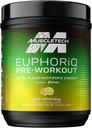 Wstępny trening proszku MuscleTech EuphoriQ Wstępny trening Smart Pre Workout proszek dla mężczyzn i kobiet Kofeina Metabolit Napełniony paraksantyną Yuzu Lemonade (20 Służenie)