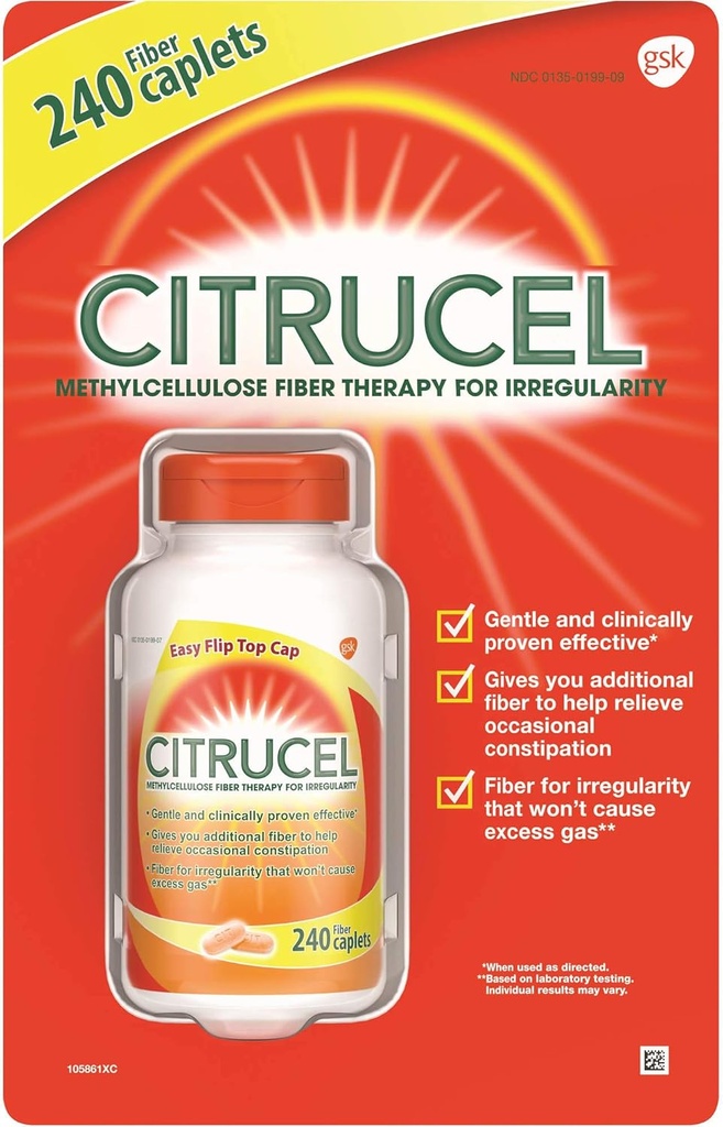Citrucel Fiber Terapia dla Regularność 500 Mg, 240 Kapsułki