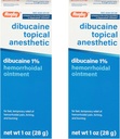 Rugby Dibucaine Tematyczne anestetyczne 1% Hemorrhoid Ointment - Pain Relief Cream for Sartching and Burning, Hemorrhoid Treatment, Anti Itch Cream 1 Oz (2 Pack)