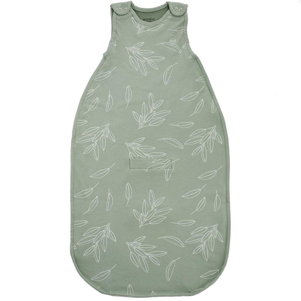 Woolino Toddler Sleeping Bag, 4 Sezon Merino Wool i Organic Cotton Baby Sleep Bag lub Sack, 2-4 Lata, Sage