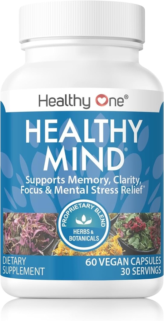 Zdrowy umysł - Safe for Teens - Brain Fog - Cognitive Function - Koncentracja - Optymalizacja neurologiczna - Mood - Ginkgo Biloba - Ginseng - Rhodiola - Bacopa - Gotu Kola - Zielona herbata - 150 Hrabia