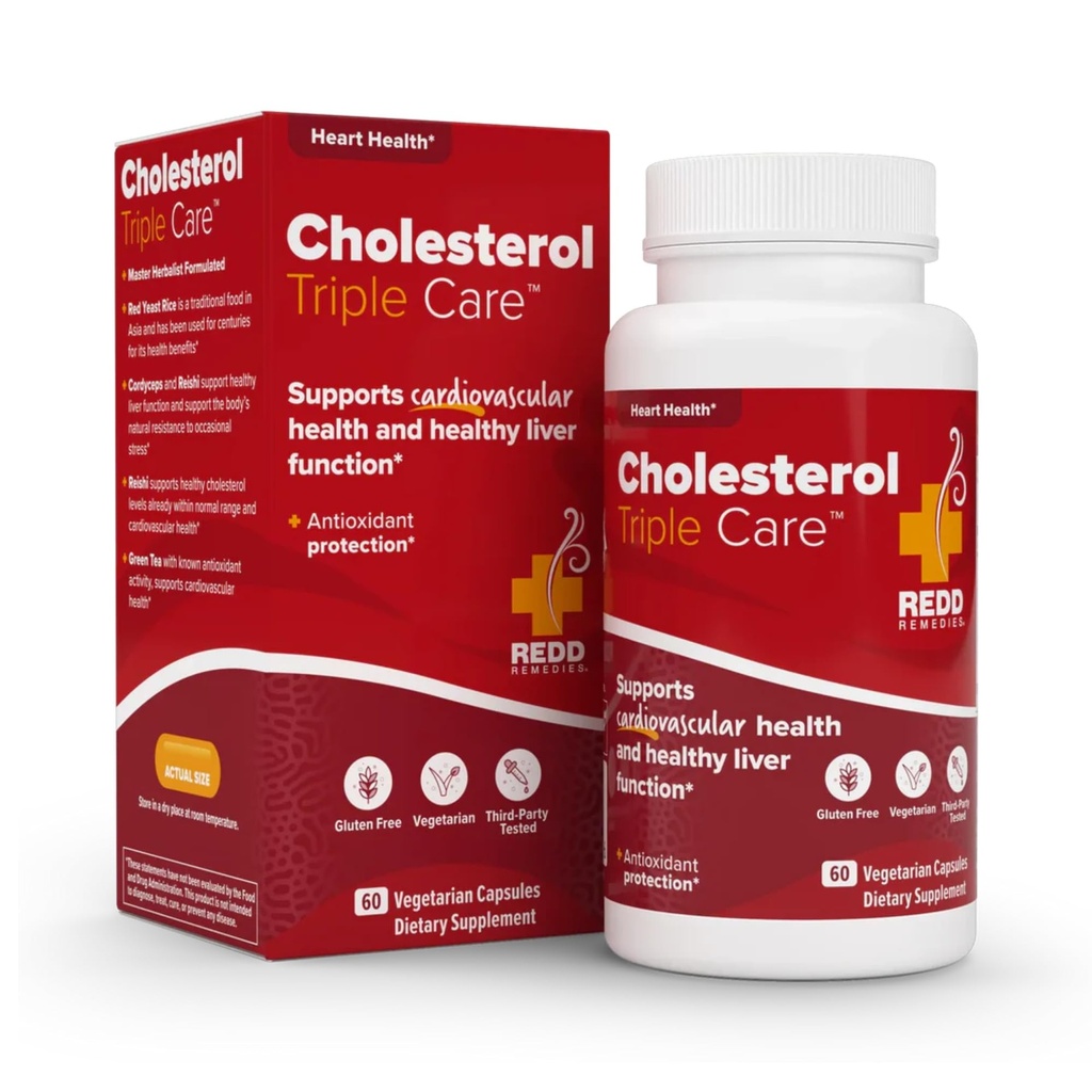 Redd Remedies, Cholesterol potrójne opieki, Wspomaga zdrowe Cholesterol Poziomy i funkcji wątroby, 60 Kapsułki wegetariańskie