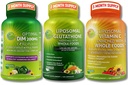 Total Immune, Hormonal & Antioksydant Support Bundle for Women & Men - Liposomal Glutathione 500mg + Liposomal Witamina C 1500mg + DIM 200mg z BioPerine ® & Cruciferous Whole Foods - Vegan & Non-GMO