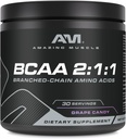 Amazing Muscle BCAA 2: 1: 1 XI124; 30 Servings XI124; Natural Flavor XI124; 315 Grams Powder XI124; Branched Chain Amino Acids Supplement XI124; Made in USA (30 Servings, Grape Candy)