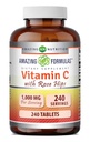Niezwykłe witaminy C z suplementem Rose HIPS 124; 1000 Mg 124; 240 Tabletki 124; Nie-GMO 124; Bez glutenu 124; Wyprodukowane w USA