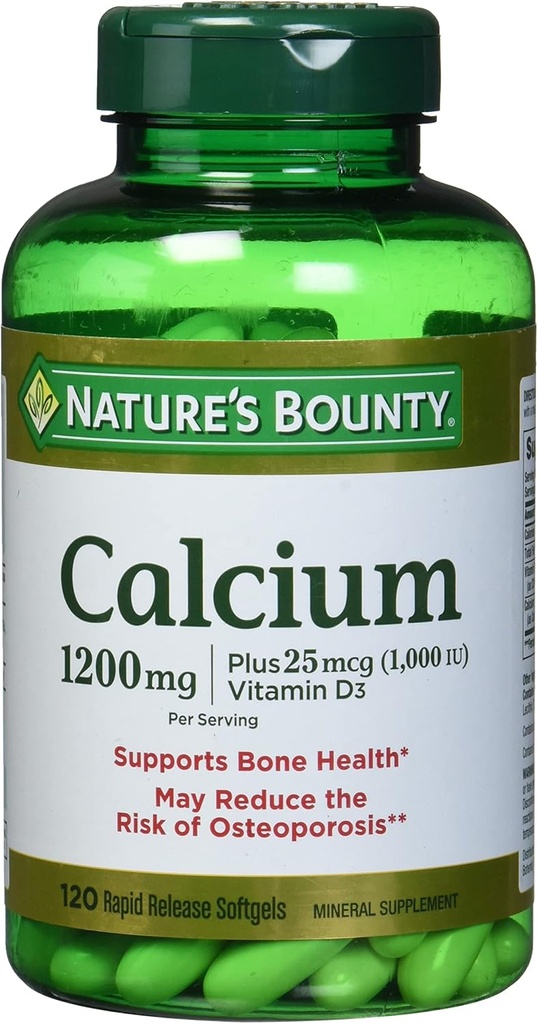 Bounty Wapń Absorbowalny 1200 mg z witaminą D Napełniona cieczą, 120