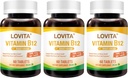 Lovita Witamina B12 1000 µg (B12 Witaminy jako cyjanokobalamina), Timed Release B12, Przyjazny weganom, Wsparcie układu nerwowego, 60 Tabletki wegetariańskie (2 Dostawy miesiąc) (Opakowanie 3)