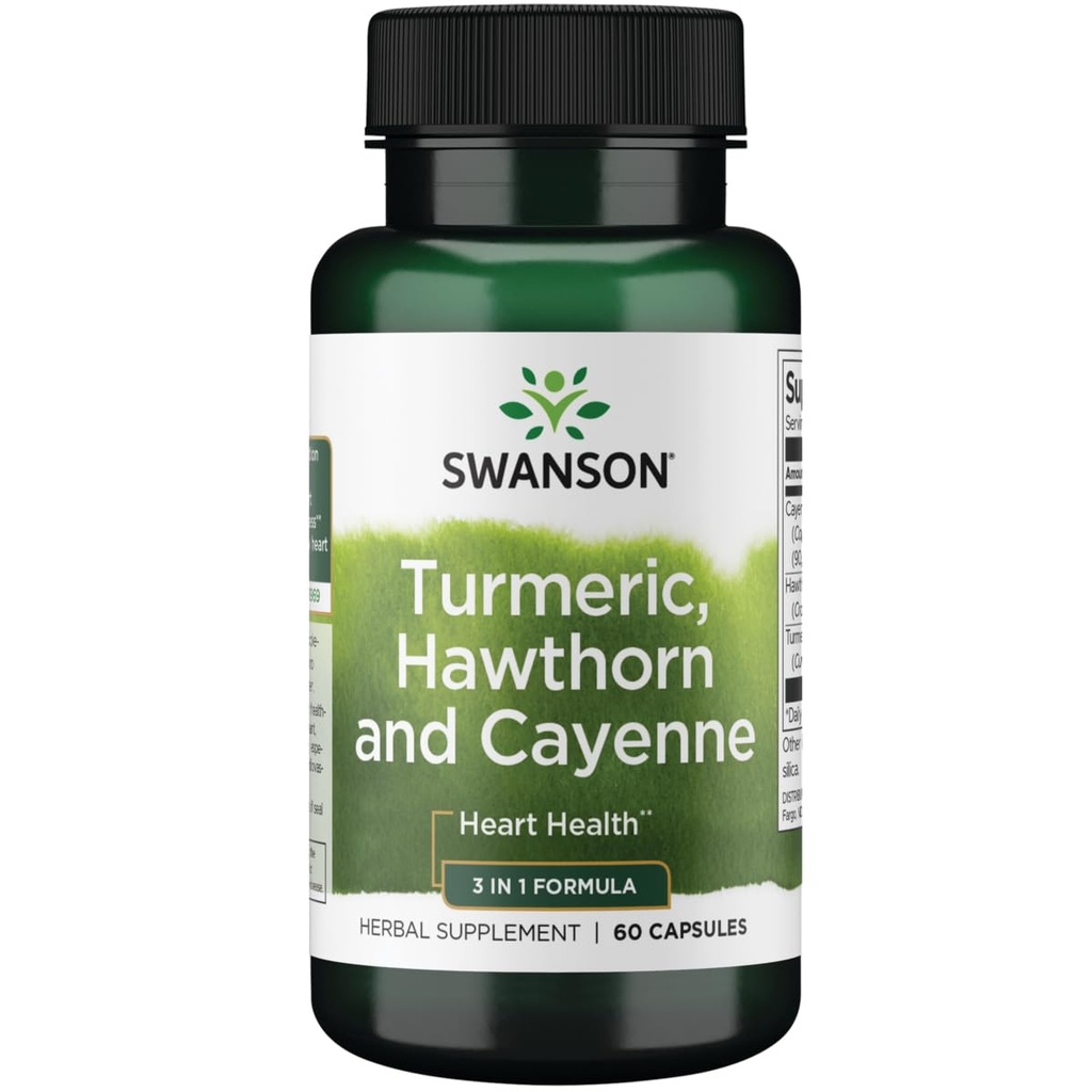 Swanson Full Spectrum Turmeric Hawthorn & Cayenne 60 kapsułki