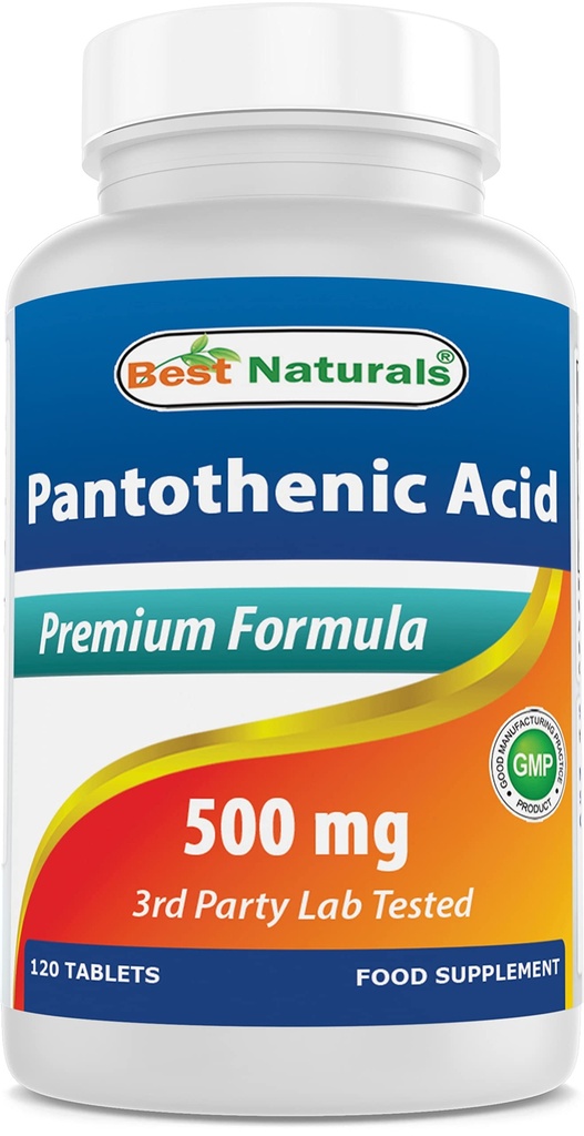 Najlepsze naturalne Kwas pantotenowy 500 mg 120 tabletek