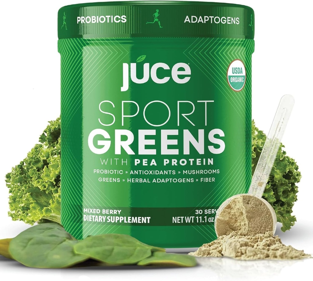 Juce SG7 Sport Zielony Proszek Suplement do proszku 124; Organic Plant Based Protein 124; Zielony Sok w proszku 124; Probiotyki 124; Grzyby Grzyby 124; Mieszane Berry Flavor 124; 30 Służenie 124; Przez Terra Kai Organics