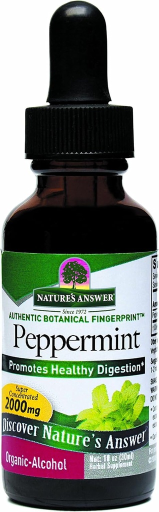 Odpowiedź przyroda Peppermint Leaf z organicznym alkoholem, 1-Fluid unce Reg. 124; Pomocnictwo pokarmowe 124; Minimalizacja dyskomfortu żołądkowego.