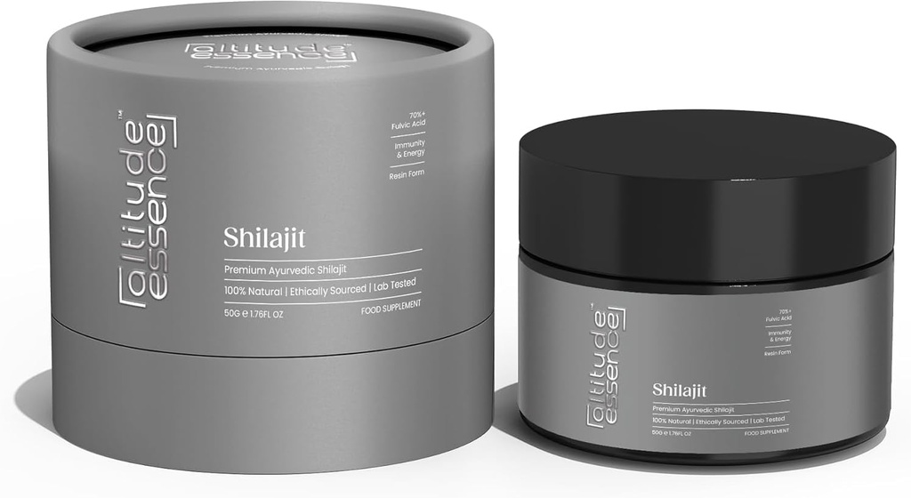 Shilajit, Pure Himalayan Organic Shilajit Resin, High Potency Gold Grade 85 + Ślad minerałów i kwasu Fulvic dla energii, Metabolizm i suplement wsparcia immunologicznego dla mężczyzn i kobiet (50 gramów)