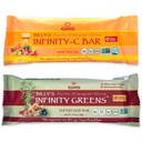 Infinity Greens Bundle, 1 Pudełko Green Superfood Bars (12 opakowań), 1 Pudełko Organiczne Witaminy C Snack Bars (12 opakowań)