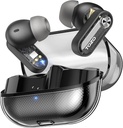 TOZO Crystal Pods Hybrid Aktywny hałas Anulowanie bezprzewodowych słuchawek, 10 mm Sterowniki Deep Bass Stereo Sound, 4 Mics Smart ENC AI calls, 32 EQ za pośrednictwem aplikacji, Bluetooth 5.4 Słuchawki, Crystal Case Design