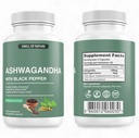 Natural 's Smell Organic Ashwagandha Suplementy z Black Pepper Extract - 1300mg Pure Ashwagandha Extract - Wsparcie energetyczne - Non-GMO, Gluten- Free, Wegan - 60 Kapsułki