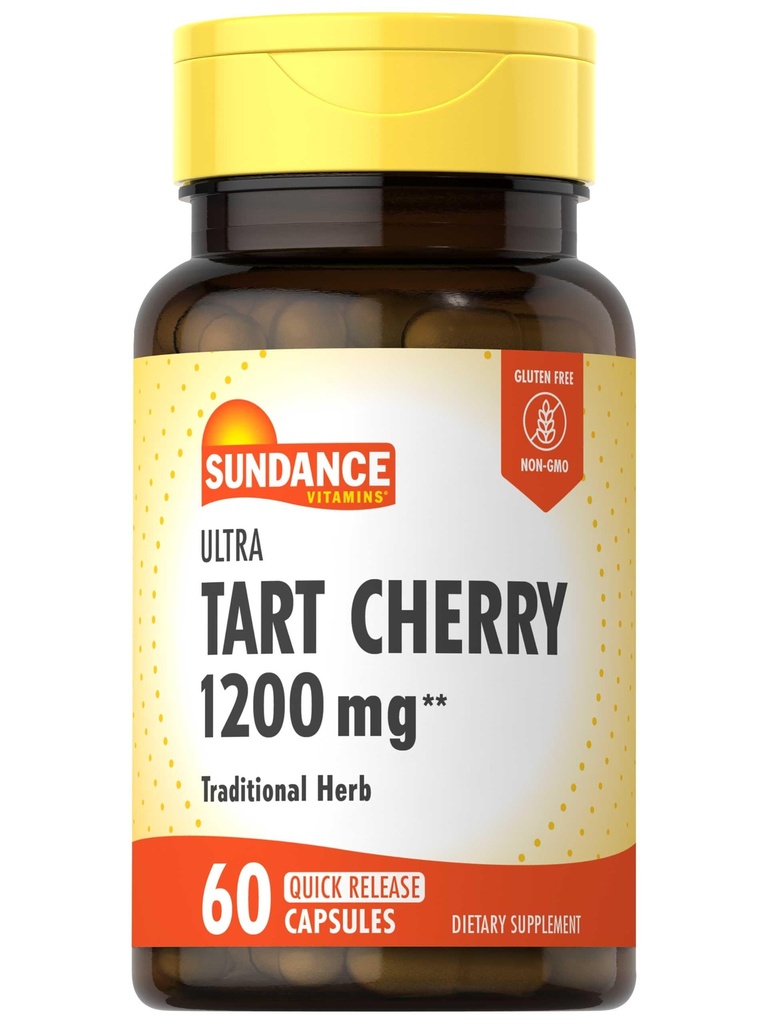 Sundance Tart Cherry Kapsułki 1200mg Biżuteria 124; 60 Hrabia 124; Tradycyjne Herb Biżuteria 124; Non- GMO i gluten Free Suplement