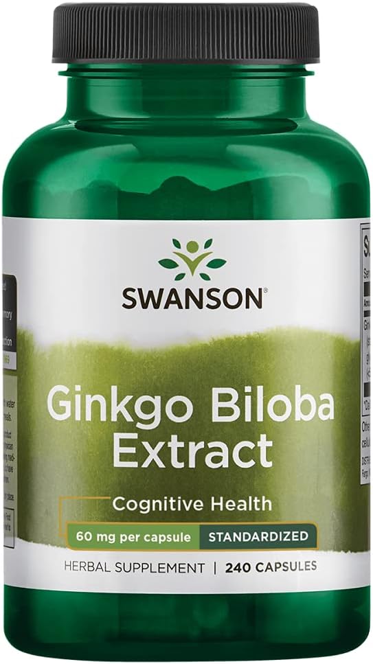 Swanson Ginkgo Biloba Extract 24% 60 Miligramów 240 Kapsułek