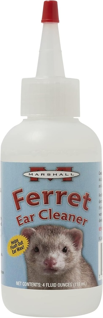Marshall Ferret Ear Cleaning Solution - 4 oz - Delikatna formuła do usuwania brudu i wosku - Zawiera eukaliptol do wsparcia zdrowej tkanki ucha - Brak drgawek