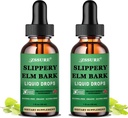 (2 opakowania) Slippery Elm Bark Liquid Drops, Pure Organic Slippery Elm Extract 1000mg for Digestive Gut Health, Liquid Slippery Elm Tincture Supplement Herbal, Vegan, Alkohol Free, Non-GMO, Gluten Free
