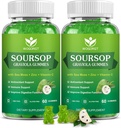 Soursop Gummies Graviola z Sea Moss Extract - Przeciwutleniacz, Wsparcie i Regeneracja Komórki, Wsparcie immunologiczne, Gummy Soursop z Sea Moss, Witamina C & Cynk, Flavor Apple - 60 Gummies (2 Pack)
