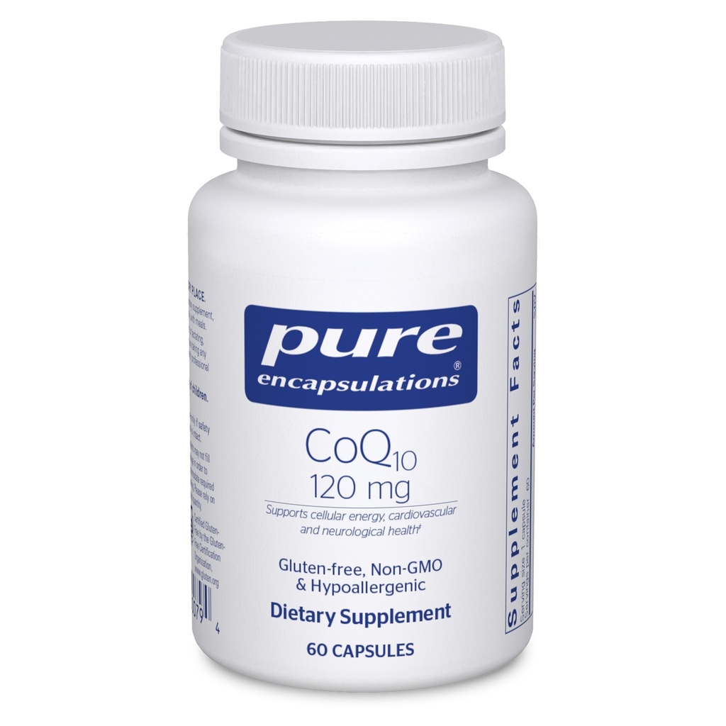 Pure Encapsulations CoQ10 120 mg - Coenzym Q10 Supplement for Heart Health, Energy, Antioksydants, Brain & Memory Health - Cellular Health, Cognition & Cardiviral Support * - 60 kapsułki