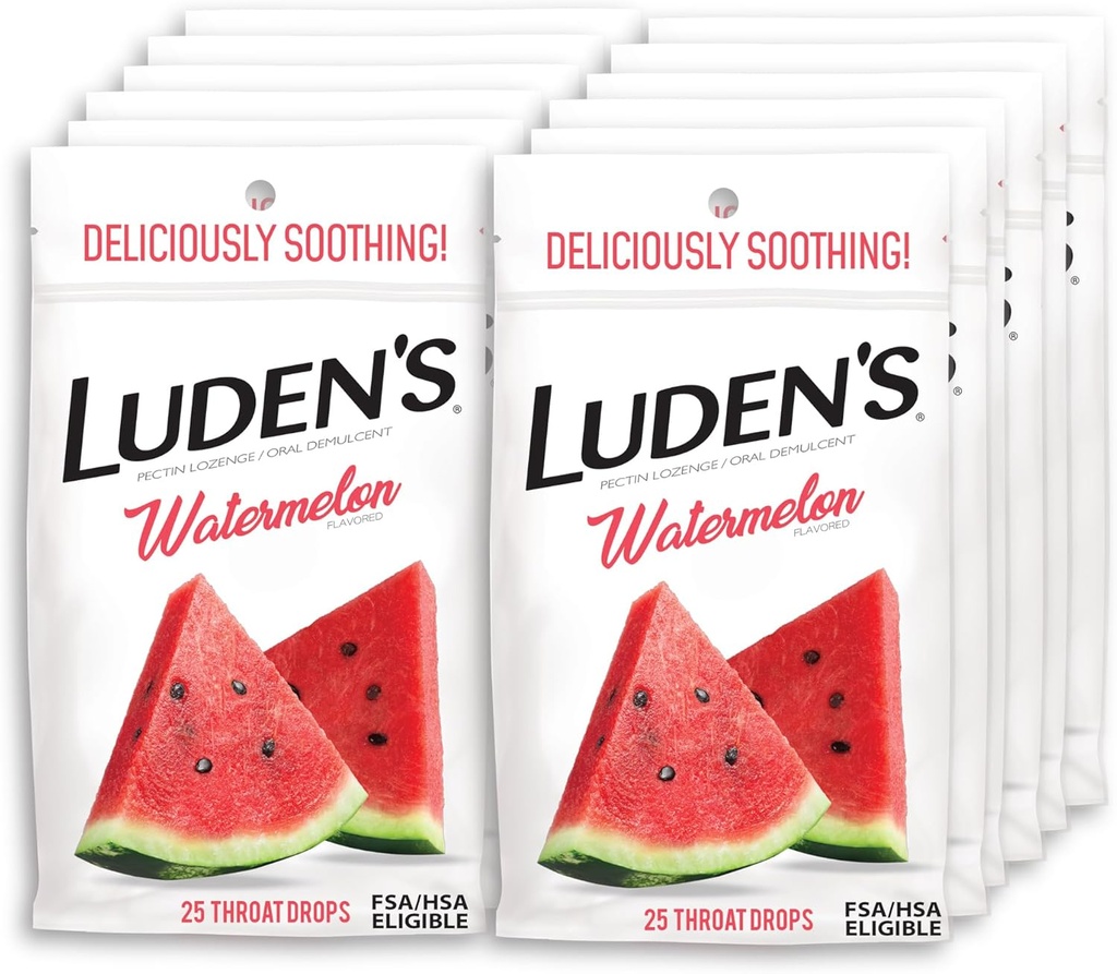 Ludens Arbuz Gardło Krople, ból gardła Ulgi, 25 Hrabia (Opakowanie po 12)